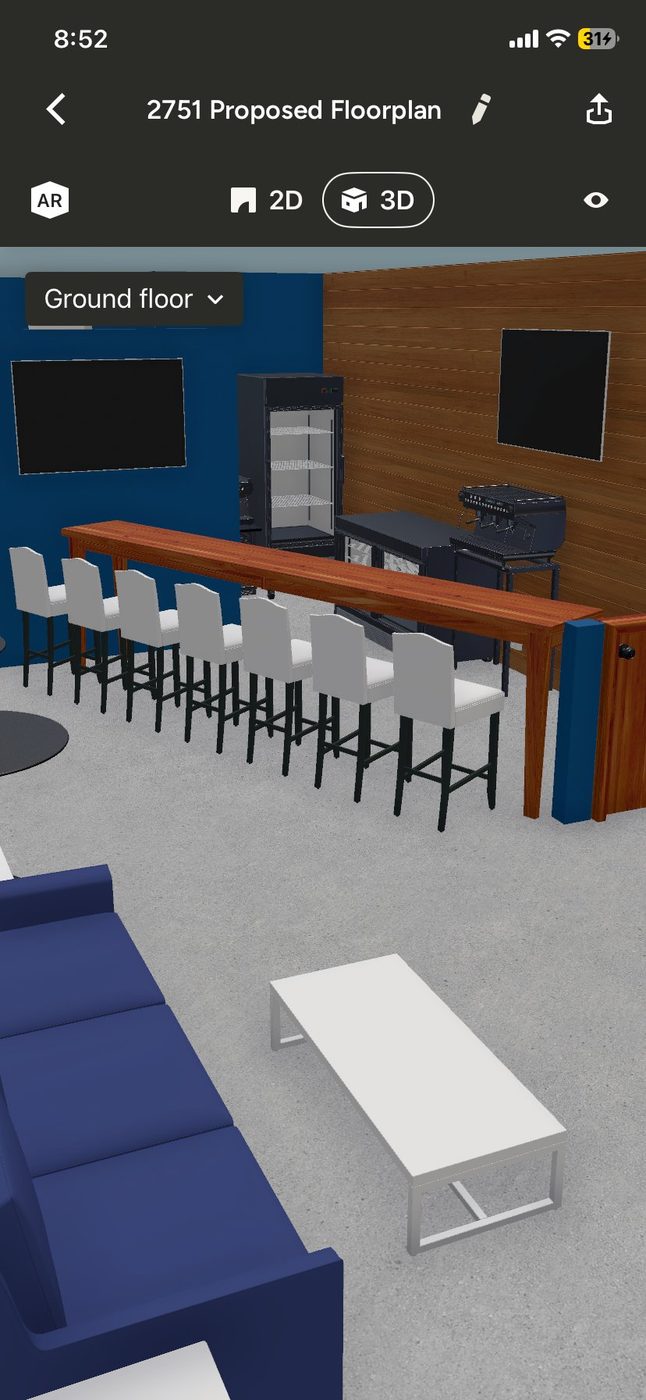 3D — Bar Back Wall