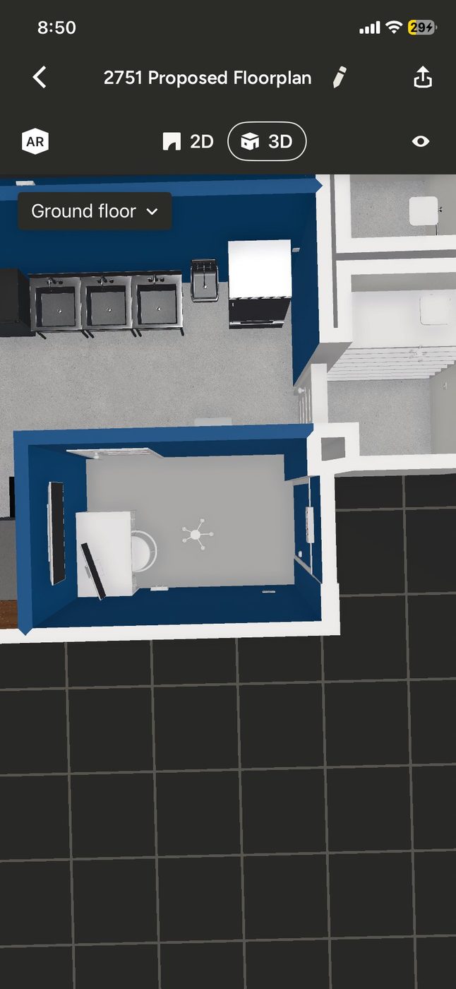 3D — Kitchen Top-Down