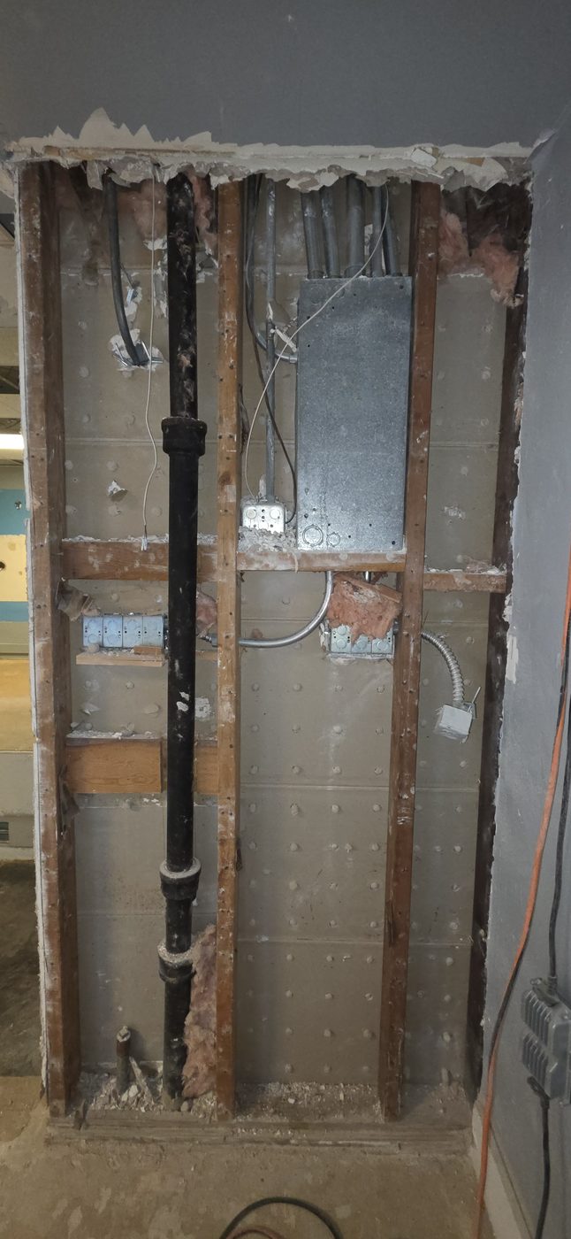 Wall cavity behind EP panel